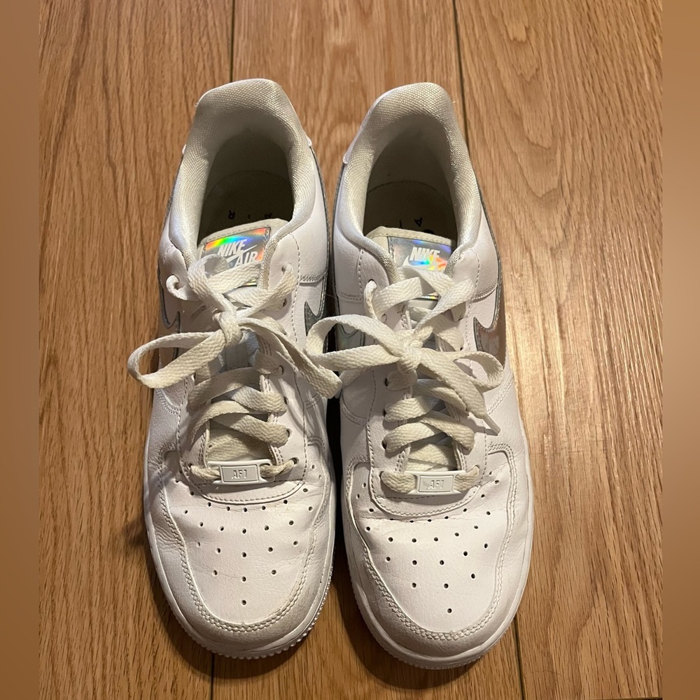 Women’s Nike Air Force with metallic check